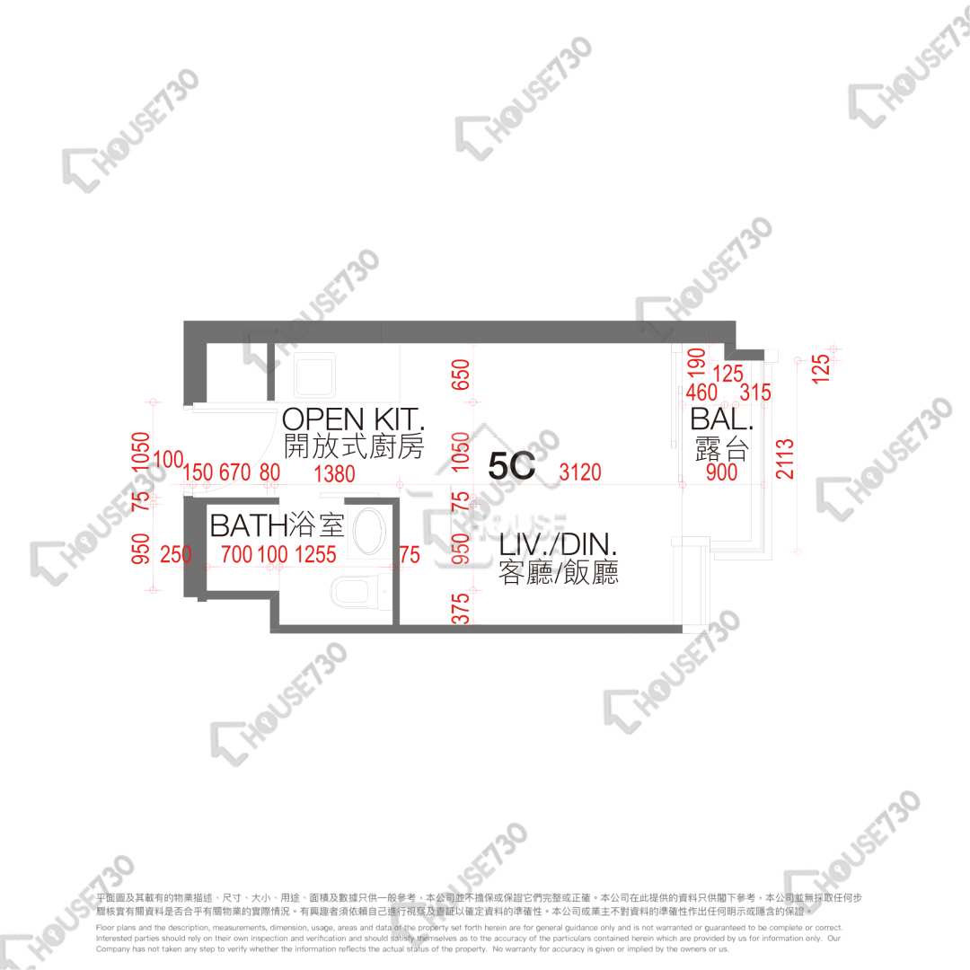 Shek Tong Tsui NOVUM WEST Middle Floor Unit Floor Plan 5座-中層/低層-C室 House730-5244287