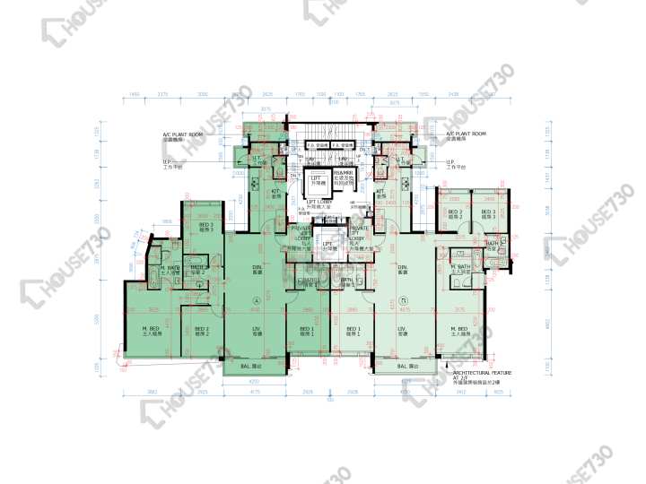 滿名山 平面圖 滿名山 名庭 9座 2-3,5,6樓 樓層平面圖 - House730