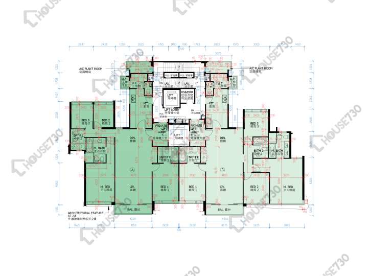 滿名山 平面圖 滿名山 名庭 6座 2-3,5,6樓 樓層平面圖 - House730