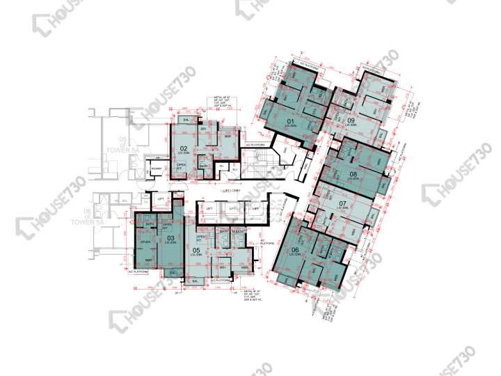 東環 平面圖 東環 1期 5B座 23樓 樓層平面圖 - House730