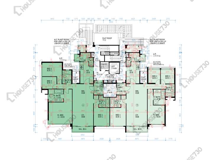 滿名山 平面圖 滿名山 名庭 1座 2樓 樓層平面圖 - House730