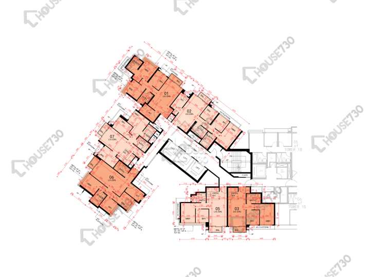 東環 平面圖 東環 2期 1A座 2-3,5-12,15,16樓 樓層平面圖 - House730