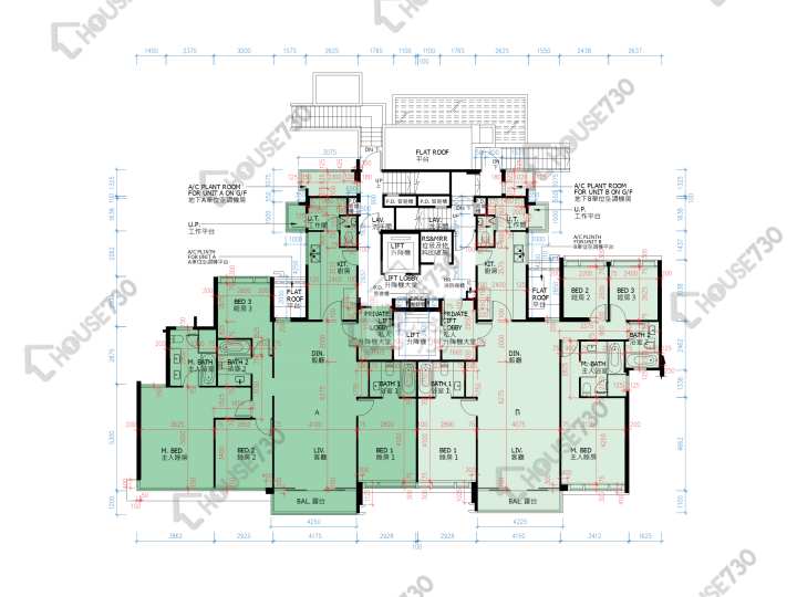 滿名山 平面圖 滿名山 名庭 10座 1樓 樓層平面圖 - House730