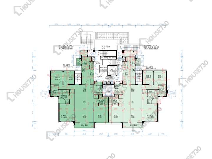 滿名山 平面圖 滿名山 名庭 3座 1樓 樓層平面圖 - House730