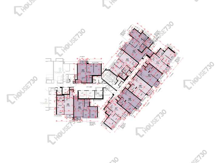 東環 平面圖 東環 1期 3B座 30樓 樓層平面圖 - House730