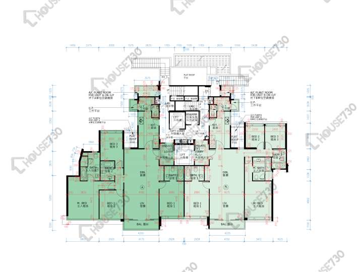 滿名山 平面圖 滿名山 名庭 9座 1樓 樓層平面圖 - House730