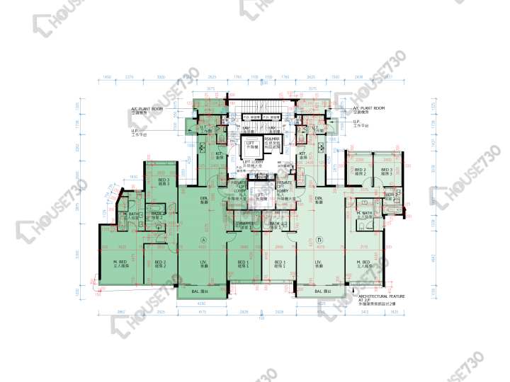 滿名山 平面圖 滿名山 名庭 8座 2-3,5,6樓 樓層平面圖 - House730