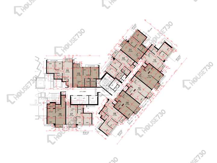 東環 平面圖 東環 2期 2B座 2-3,5-12,15,16樓 樓層平面圖 - House730