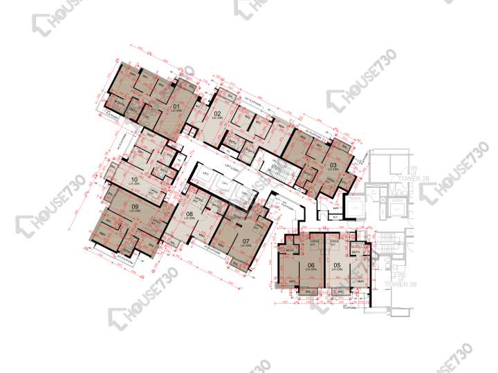 東環 平面圖 東環 2期 2A座 17樓 樓層平面圖 - House730