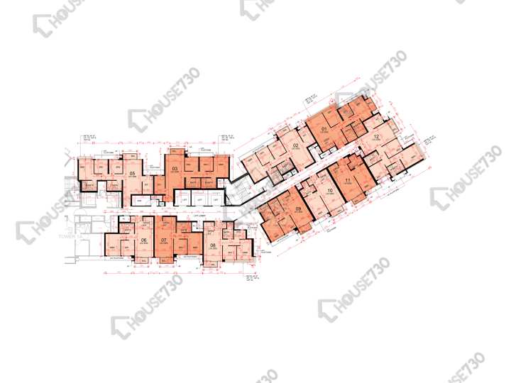 東環 平面圖 東環 2期 1B座 2-3,5-12,15,16樓 樓層平面圖 - House730