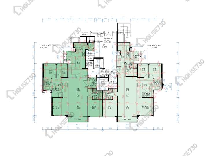 滿名山 平面圖 滿名山 名庭 2座 1樓 樓層平面圖 - House730