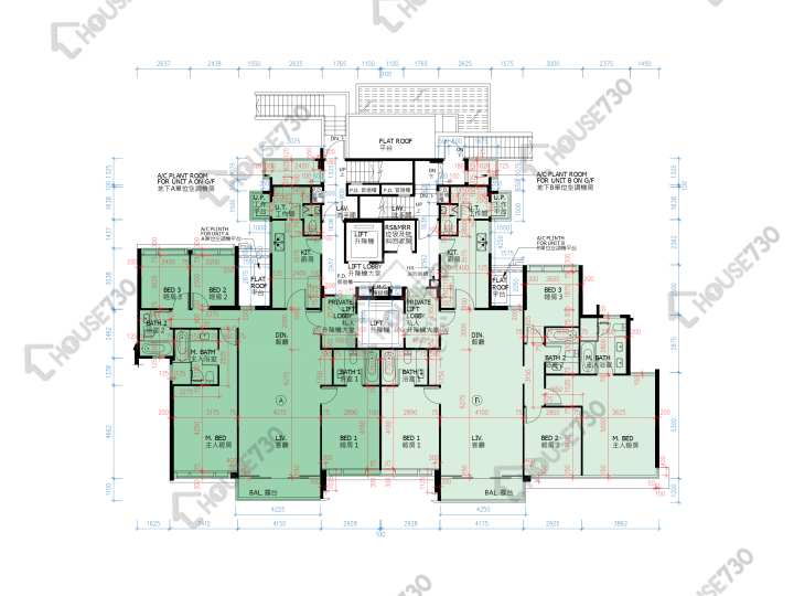 滿名山 平面圖 滿名山 名庭 6座 1樓 樓層平面圖 - House730