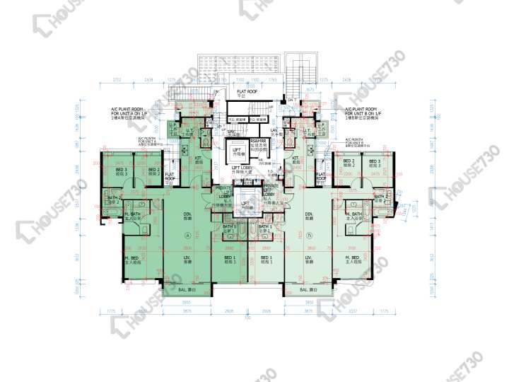 滿名山 平面圖 滿名山 名庭 2座 2樓 樓層平面圖 - House730