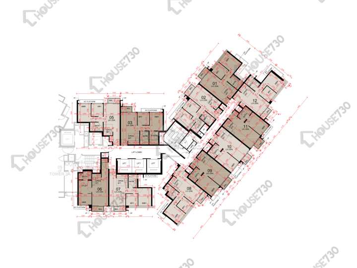 東環 平面圖 東環 2期 2B座 17樓 樓層平面圖 - House730