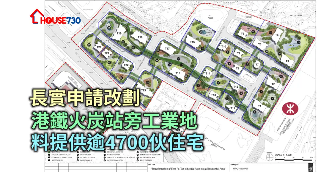 規劃-長實申請改劃港鐵火炭站旁工業地 料提供逾4700伙住宅-House730