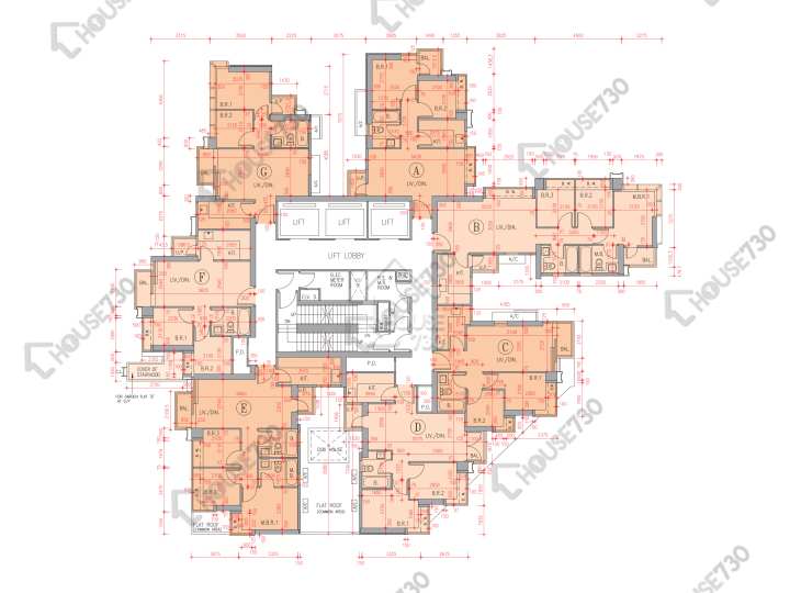 Residence 譽88 平面圖 Residence 譽88 2座 2樓 樓層平面圖 - House730