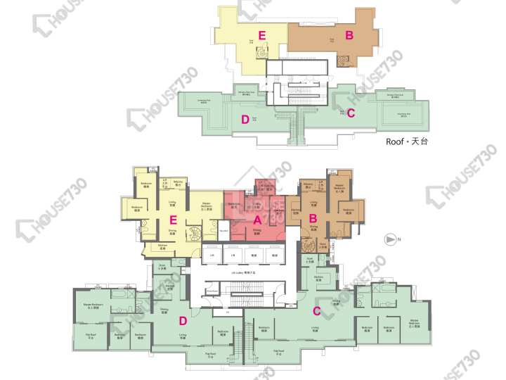 Yoho Town 平面圖 Yoho Town 2期 Yoho Midtown 6座 52樓 樓層平面圖 - House730