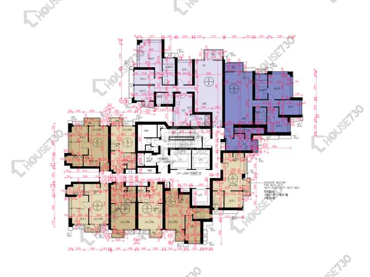 匯璽 平面圖 匯璽 5期 匯璽III 6座 30-33,35-43,45-53,55,56樓 樓層平面圖 - House730