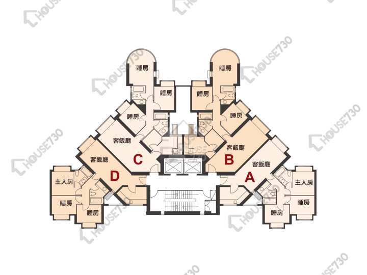 雅典居 平面圖 雅典居 2座 1-3,5-13,15-23,25-26,27樓 樓層平面圖 - House730