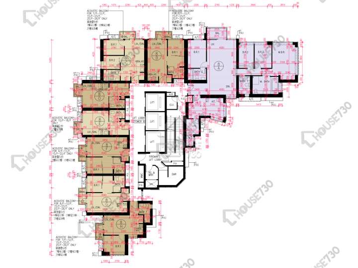 匯璽 平面圖 匯璽 5期 匯璽III 8座 7-12,15-23,25,26樓 樓層平面圖 - House730