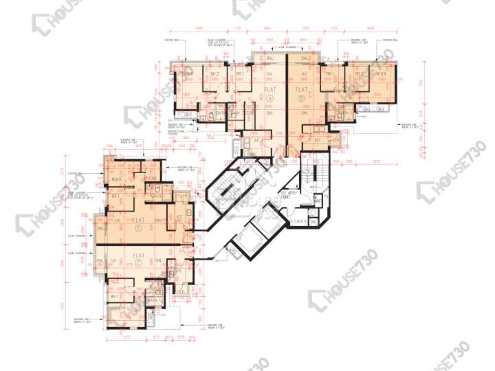 峻巒 平面圖 峻巒 2A期 Park Yoho Genova 12座 2-3,5-12,15-16,17樓 樓層平面圖 - House730
