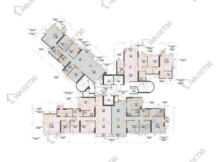 香島 平面圖 香島 1座 20-23,25-29,30樓 樓層平面圖 - House730
