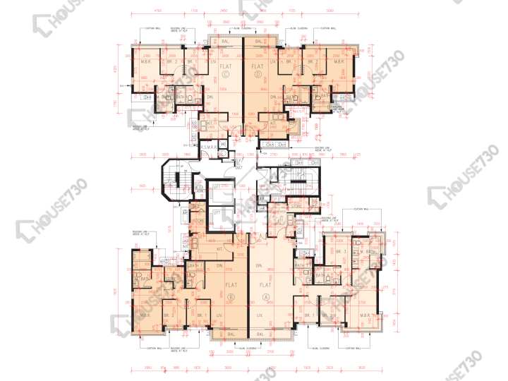 峻巒 平面圖 峻巒 2A期 Park Yoho Genova 19座 15樓 樓層平面圖 - House730