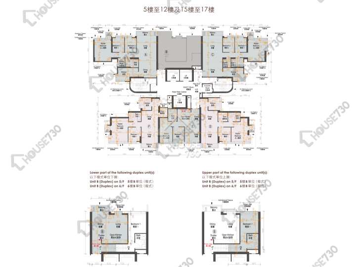 香島 平面圖 香島 3座 5-6樓 樓層平面圖 - House730