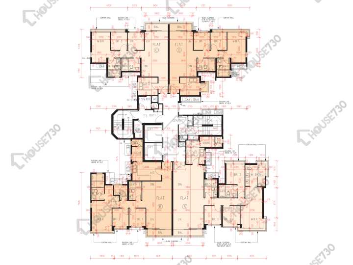峻巒 平面圖 峻巒 2A期 Park Yoho Genova 19座 2-3,5-11,12樓 樓層平面圖 - House730