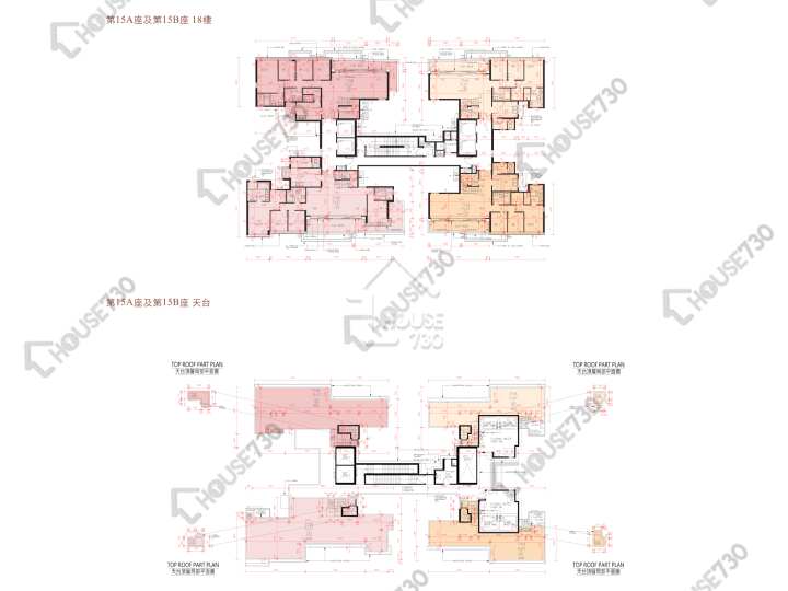 峻巒 平面圖 峻巒 2A期 Park Yoho Genova 15A座 18樓 樓層平面圖 - House730