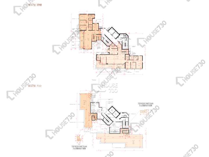 峻巒 平面圖 峻巒 2A期 Park Yoho Genova 17座 19樓 樓層平面圖 - House730