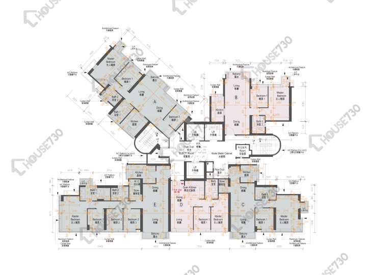香島 平面圖 香島 1座 5-12,15-16,17樓 樓層平面圖 - House730