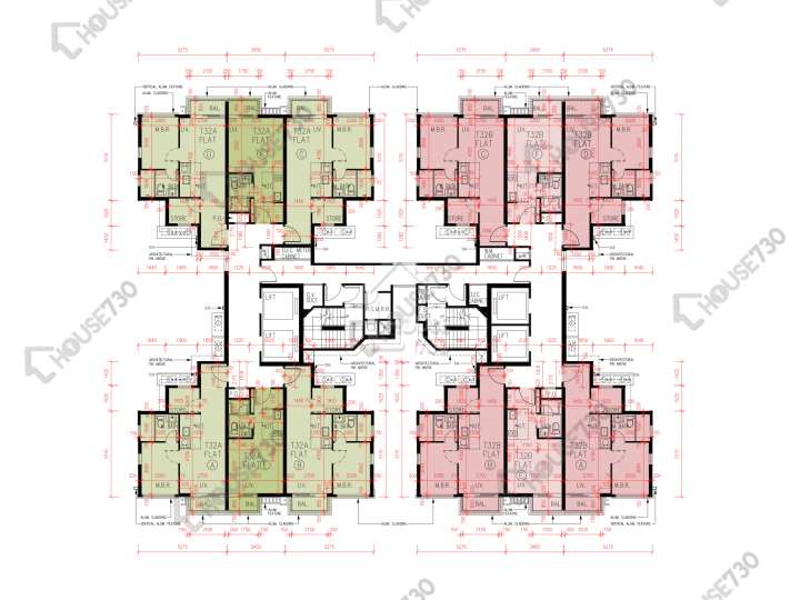 峻巒 平面圖 峻巒 2C期 Park Yoho Milano 32A座 16樓 樓層平面圖 - House730