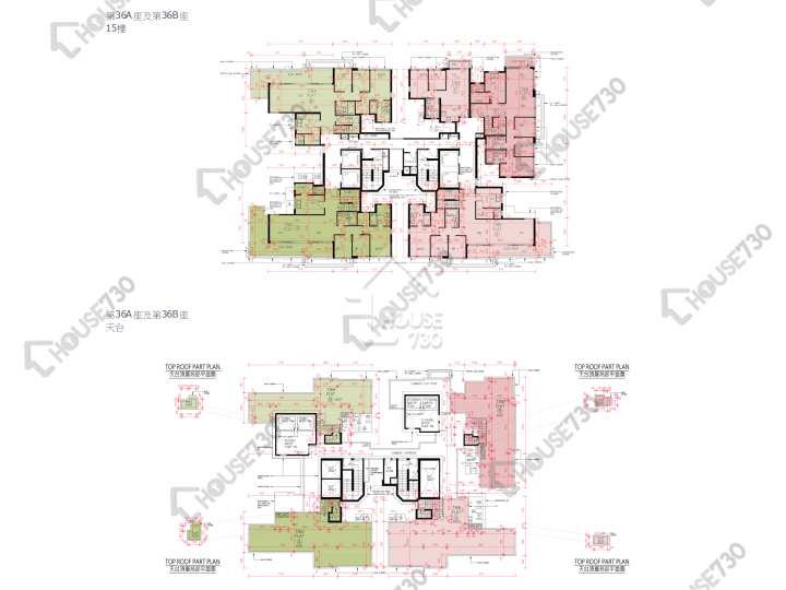 峻巒 平面圖 峻巒 2C期 Park Yoho Milano 36A座 15樓 樓層平面圖 - House730