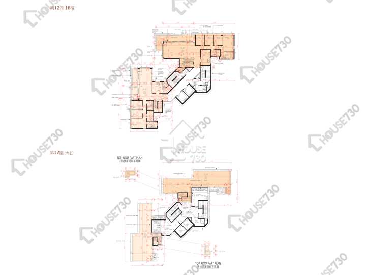 峻巒 平面圖 峻巒 2A期 Park Yoho Genova 12座 18樓 樓層平面圖 - House730