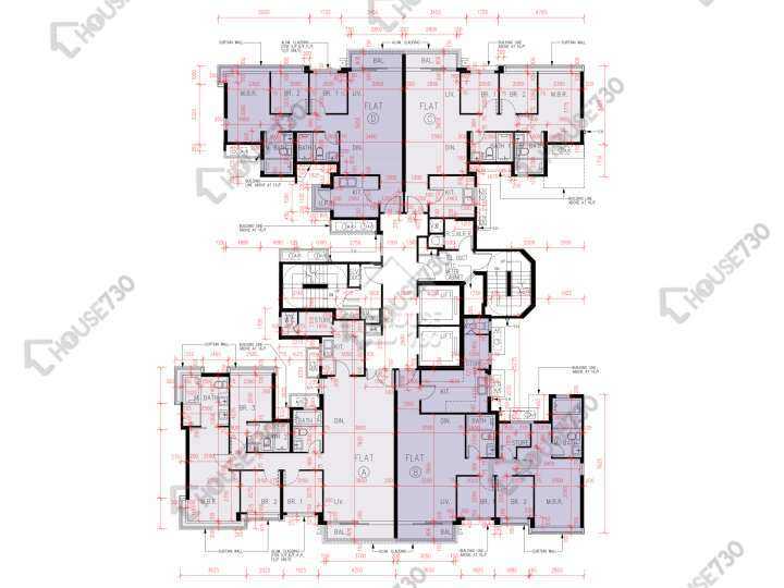 峻巒 平面圖 峻巒 2B期 Park Yoho Napoli 20座 2-3,5-11,12樓 樓層平面圖 - House730