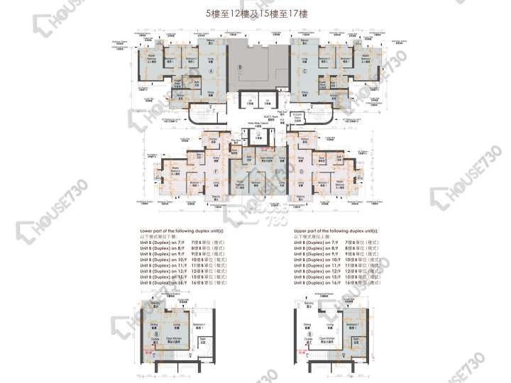 香島 平面圖 香島 3座 7-12,15,16樓 樓層平面圖 - House730