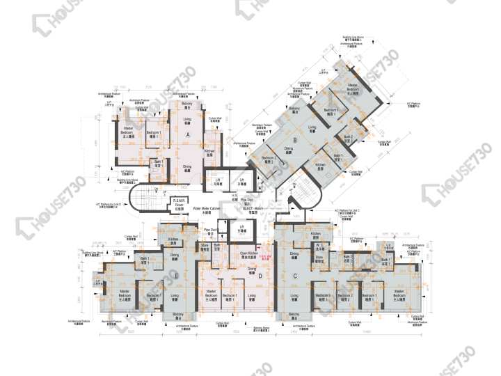 香島 平面圖 香島 5座 17樓 樓層平面圖 - House730