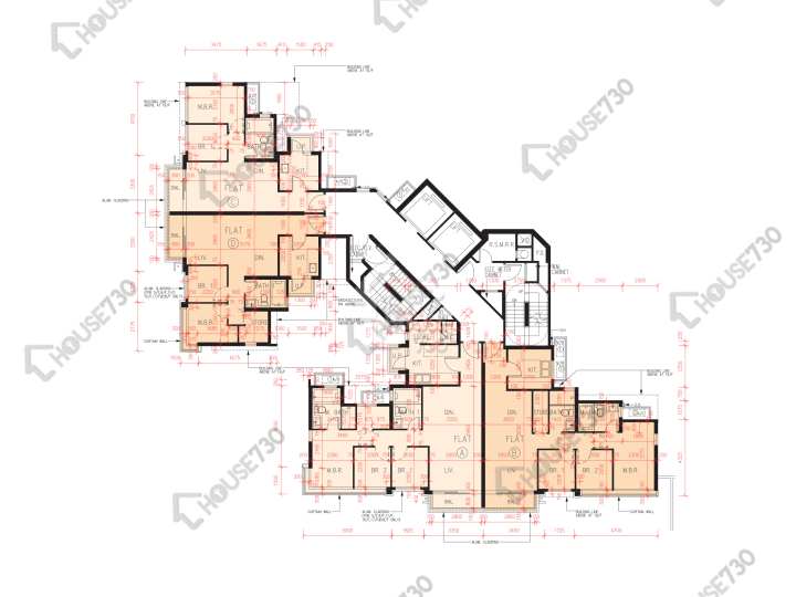 峻巒 平面圖 峻巒 2A期 Park Yoho Genova 17座 2-3,5-12,15-17,18樓 樓層平面圖 - House730
