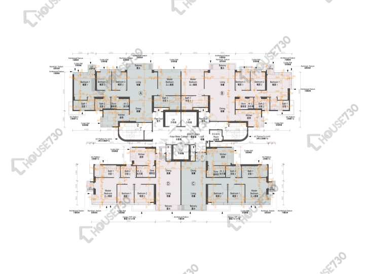 香島 平面圖 香島 3座 19-23,25-29,30樓 樓層平面圖 - House730