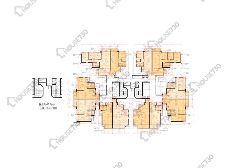 峻巒 平面圖 峻巒 1C期 Park Yoho Sicilia 1A座 2-3,5-12,15,16樓 樓層平面圖 - House730