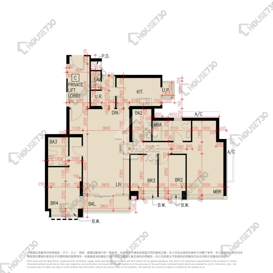 何文田 天鑄 低層 單位平面圖 2期-2座-高層/中層/低層-C室 House730-7243406