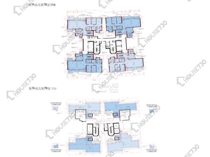峻巒 平面圖 峻巒 1B期 Park Yoho Venezia 7A座 15樓 樓層平面圖 - House730