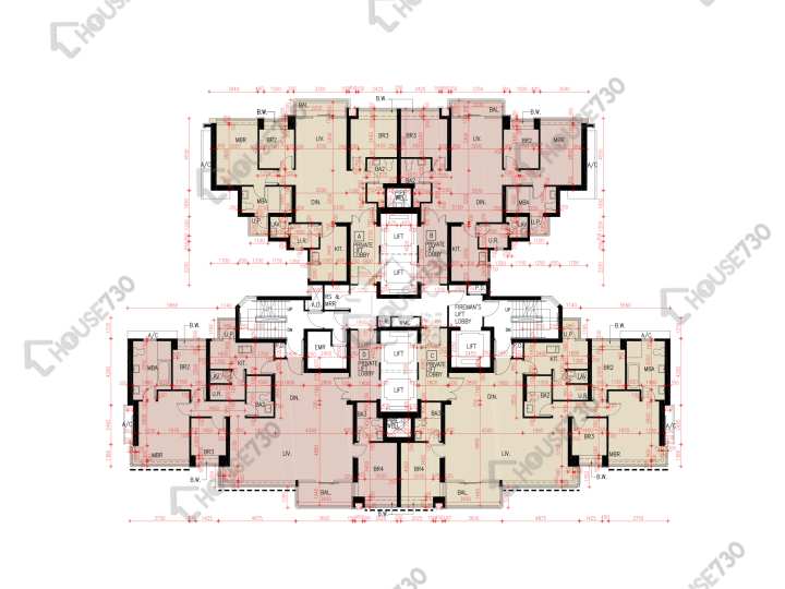 天鑄 平面圖 天鑄 1期 7座 6-12,15-23,25,26樓 樓層平面圖 - House730