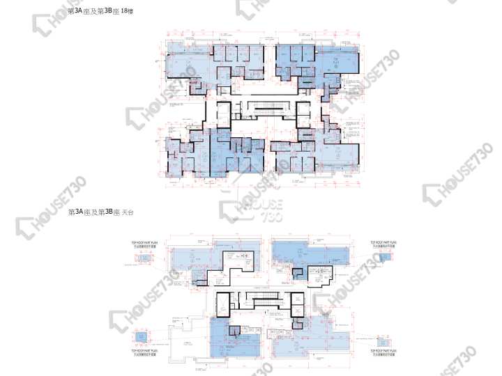 峻巒 平面圖 峻巒 1B期 Park Yoho Venezia 3A座 18樓 樓層平面圖 - House730