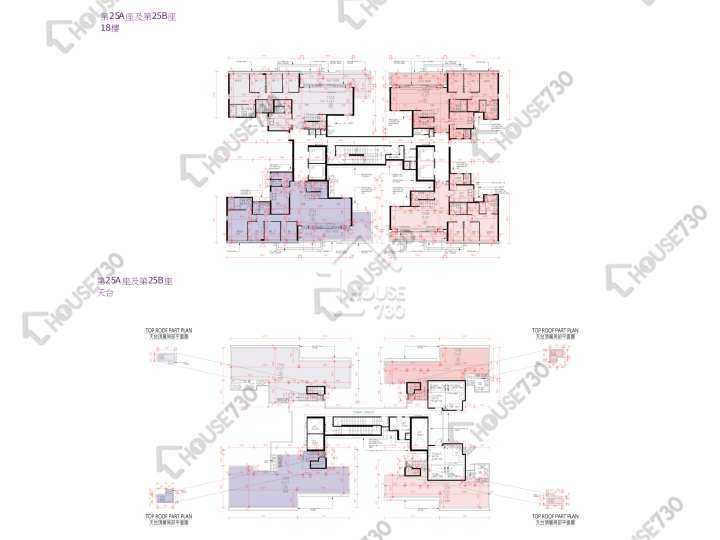 峻巒 平面圖 峻巒 2B期 Park Yoho Napoli 25A座 18樓 樓層平面圖 - House730