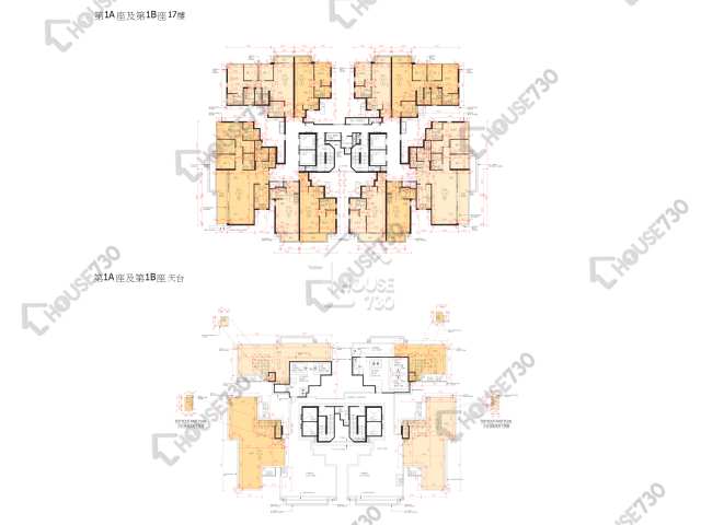 峻巒 平面圖 峻巒 1C期 Park Yoho Sicilia 1A座 17樓 樓層平面圖 - House730
