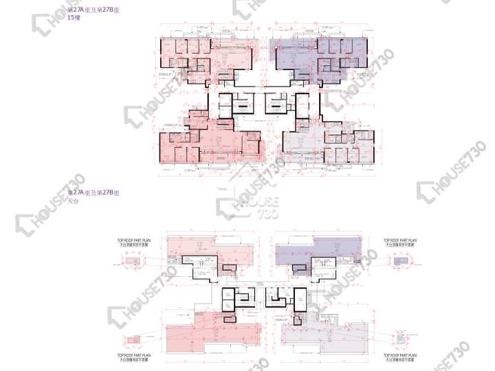峻巒 平面圖 峻巒 2B期 Park Yoho Napoli 27A座 15樓 樓層平面圖 - House730