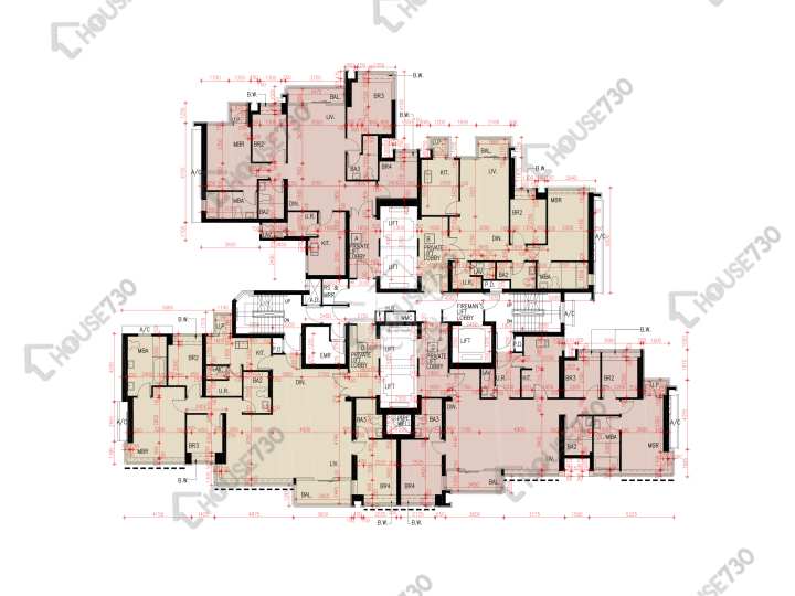 天鑄 平面圖 天鑄 1期 8座 7-12,15-23,25-26,27樓 樓層平面圖 - House730