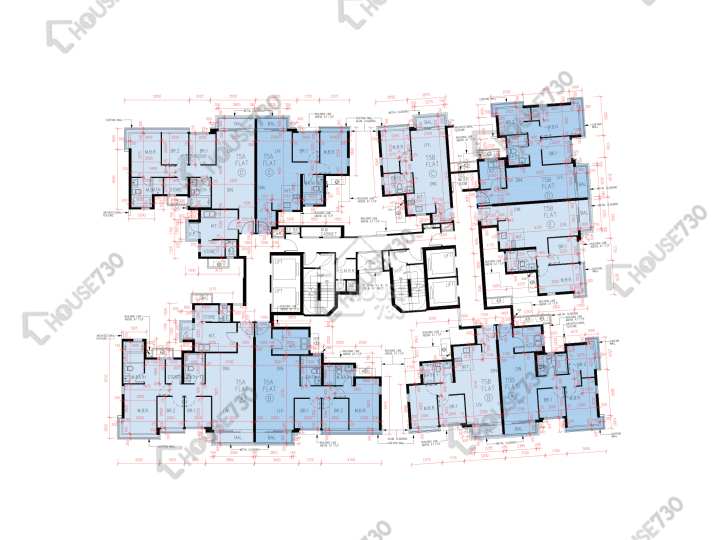 峻巒 平面圖 峻巒 1B期 Park Yoho Venezia 5A座 3,5-12,15,16樓 樓層平面圖 - House730